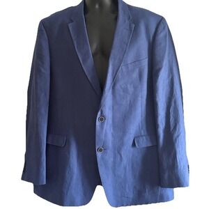 Tommy Hilfiger Sport Coat Jacket Blazer Sz 48L Two Button Front 100% Linen